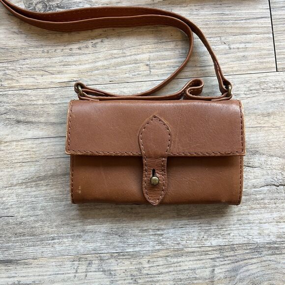 Banana Republic Heritage Leather Belt Bag Brown Vintage Brass - Picture 2 of 8